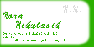 nora mikulasik business card